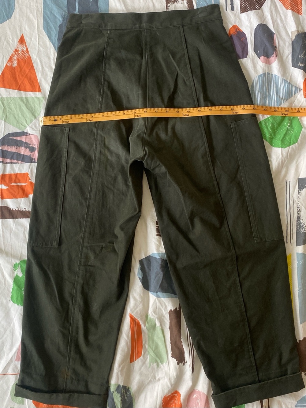 COS Dark Olive Utility Cargo Trousers - Picture 2 of 5